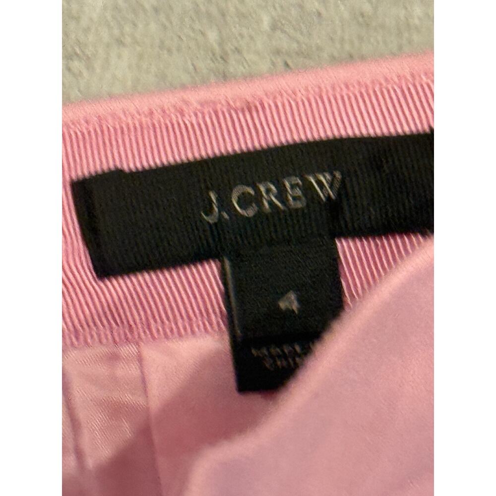 J.Crew A-Line Mini Skirt Womens Size 4 Pink Polyester Pleated Front Pockets - Picture 3 of 5